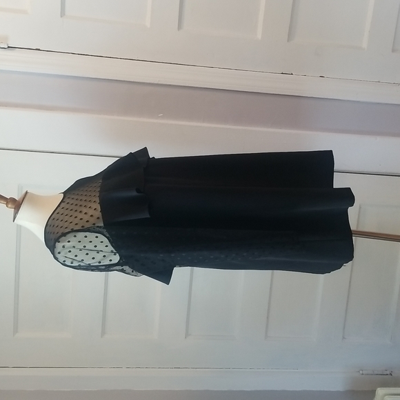NWOT Milly Black Sophie Illusion Dot Dress, Size 10 - Picture 13 of 16